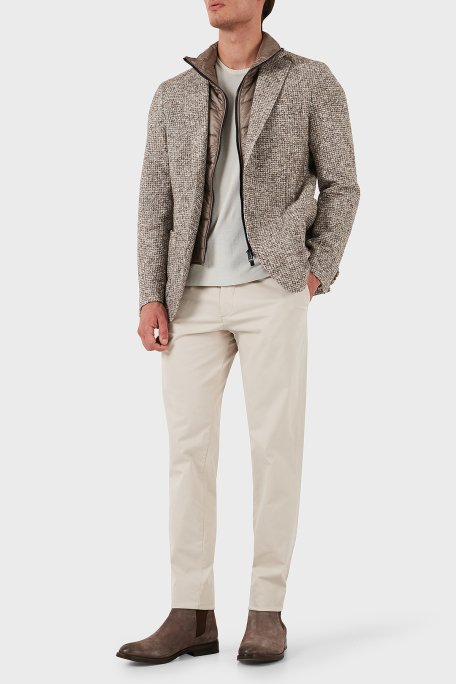 Boss Pamuklu Yünlü Slim Fit Kırçıllı Mono Yaka Erkek Ceket 50528199 131 KREM - 2