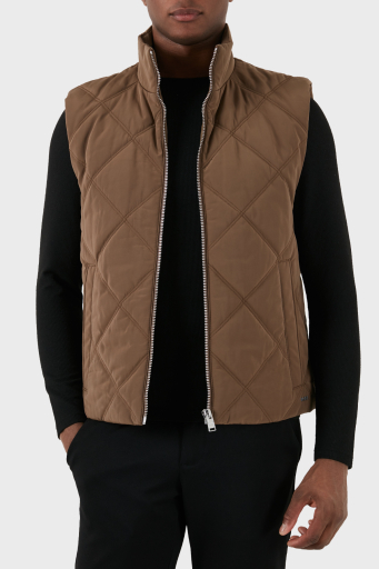Boss Regular Fit Dik Yaka Kapitone Erkek Yelek 50506356 249 KAHVE - 2