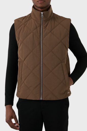 Boss Regular Fit Dik Yaka Kapitone Erkek Yelek 50506356 249 KAHVE - 10