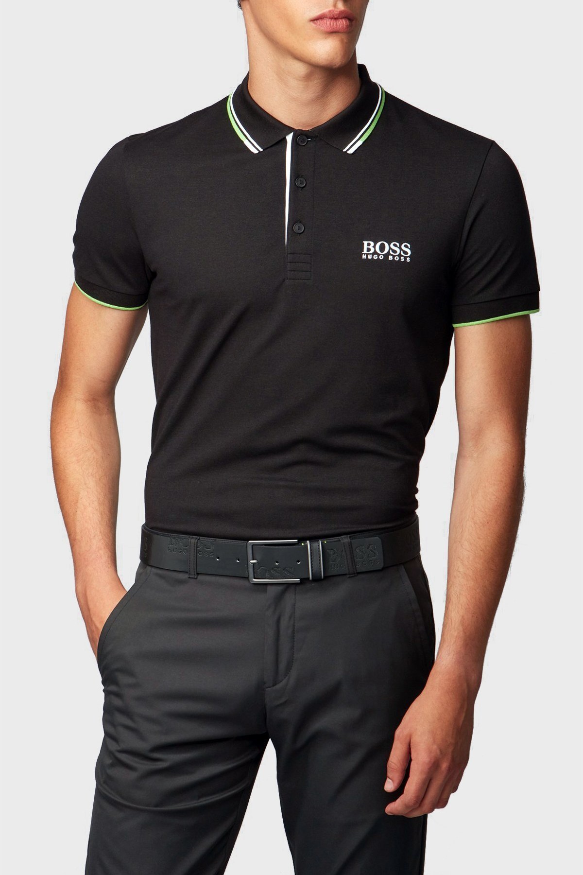 Boss Regular Fit Düğmeli Pamuklu T Shirt Erkek Polo 50326299 001 SİYAH