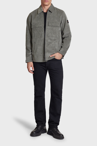 Boss Regular Fit Fermuarlı Kadife Erkek Gömlek Ceket 50527341 076 GRİ - 3