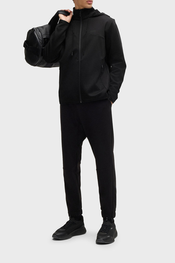 Boss Regular Fit Kapüşonlu Dik Yaka Fermuarlı Erkek Sweat 50523707 001 SİYAH - 3