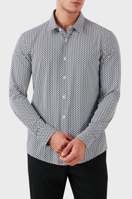 Boss Streç Desenli Regular Fit Erkek Gömlek 50522068 001 SİYAH - 2