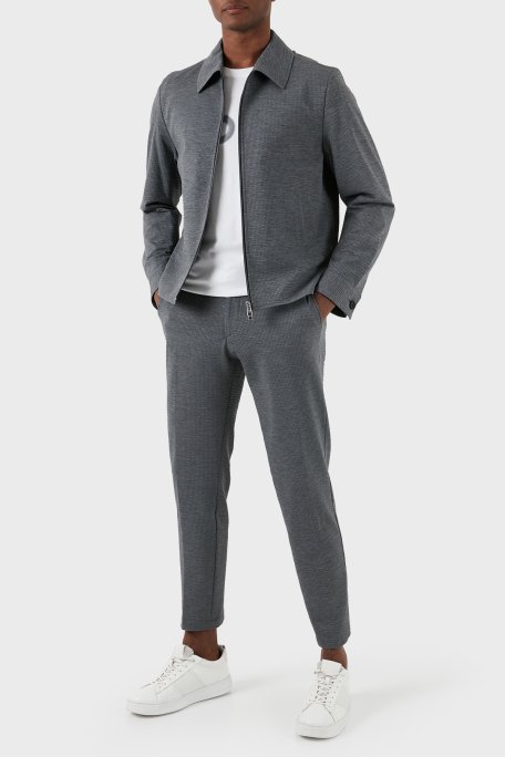 Boss Streç Gofre Slim Fit Fermuarlı Erkek Ceket 50514607 041 GRİ - 2
