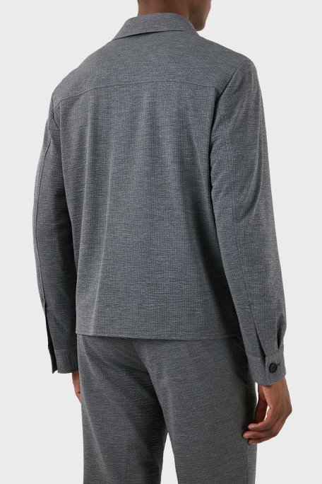Boss Streç Gofre Slim Fit Fermuarlı Erkek Ceket 50514607 041 GRİ - 3