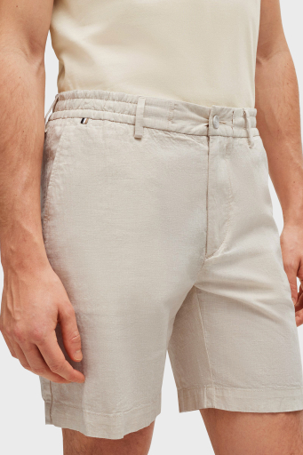 Boss Streç Pamuk Keten Karışımlı Regular Fit Erkek Short 50512555 276 BEJ - 10
