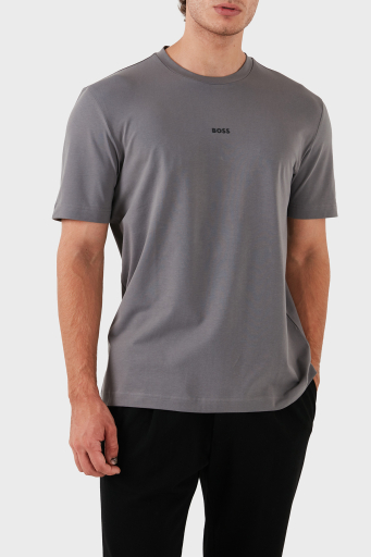 Boss Streç Pamuklu Bisiklet Yaka Erkek T Shirt 50473278 029 GRİ - 10