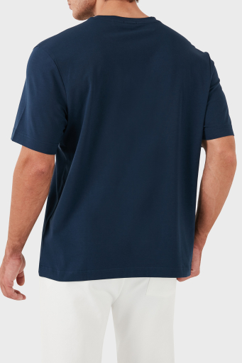 Boss Streç Pamuklu Bisiklet Yaka Erkek T Shirt 50473278 464 LACİVERT-LİLA - 3