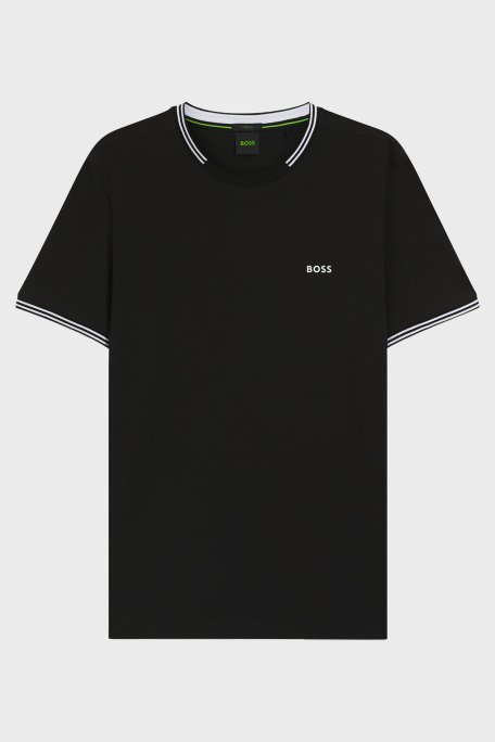 Boss Streç Pamuklu Regular Fit Bisiklet Yaka Erkek T Shirt 50521245 001 SİYAH - 5