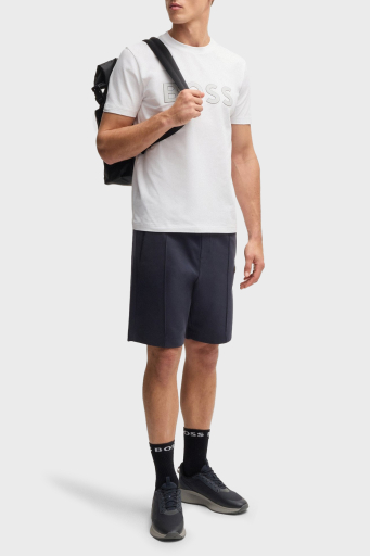 Boss Streç Pamuklu Regular Fit Büyük Logolu Erkek T Shirt 50535170 100 BEYAZ - 3