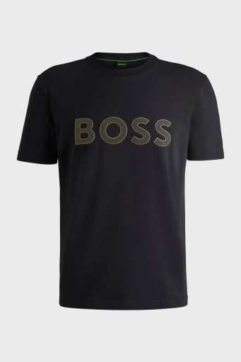 Boss Streç Pamuklu Regular Fit Büyük Logolu Erkek T Shirt 50535170 402 LACİVERT - 5