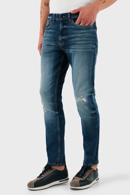 Boss Streç Pamuklu Regular Fit Normal Bel Düz Paça Jeans Erkek Kot Pantolon 50534683 405 LACİVERT - 3