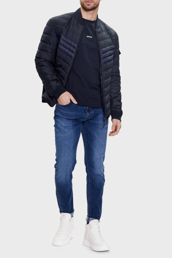 Boss Streç Pamuklu Relaxed Fit Bisiklet Yaka Erkek T Shirt 50473278 404 LACİVERT - 2