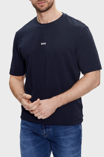 Boss Streç Pamuklu Relaxed Fit Bisiklet Yaka Erkek T Shirt 50473278 404 LACİVERT - 6
