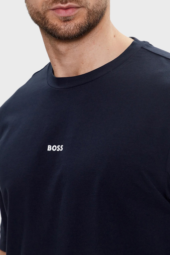Boss Streç Pamuklu Relaxed Fit Bisiklet Yaka Erkek T Shirt 50473278 404 LACİVERT - 9