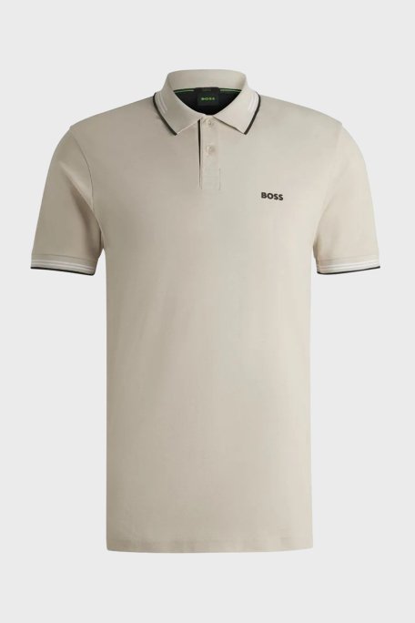 Boss Streç Pamuklu Slim Fit Düğmeli Erkek Polo Yaka T Shirt 50506193 284 BEJ - 10