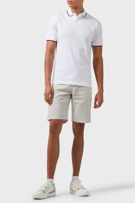 Boss Streç Pamuklu Slim Fit Düğmeli Erkek Polo Yaka T Shirt 50507699 100 BEYAZ - 2