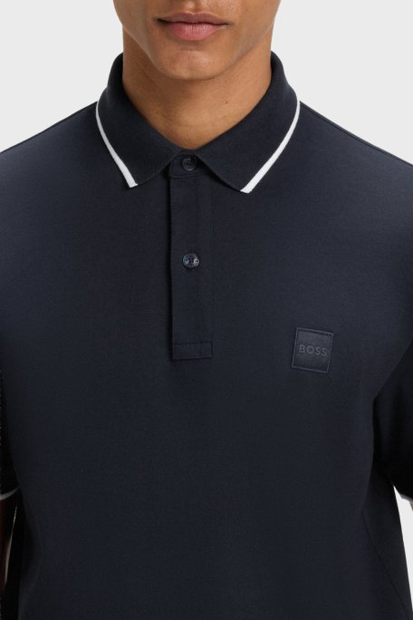 Boss Streç Pamuklu Slim Fit Düğmeli Erkek Polo Yaka T Shirt 50507699 404 LACİVERT - 9