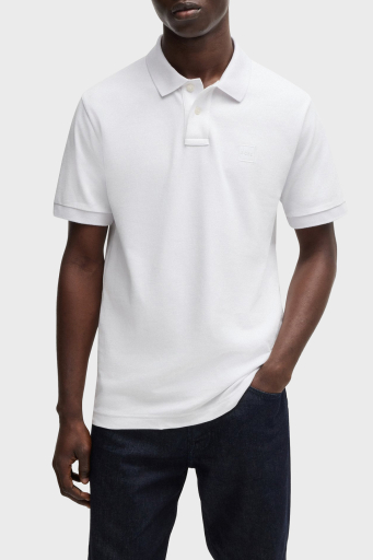 Boss Streç Pamuklu Slim Fit Düğmeli Erkek Polo Yaka T Shirt 50507803 100 BEYAZ - 1
