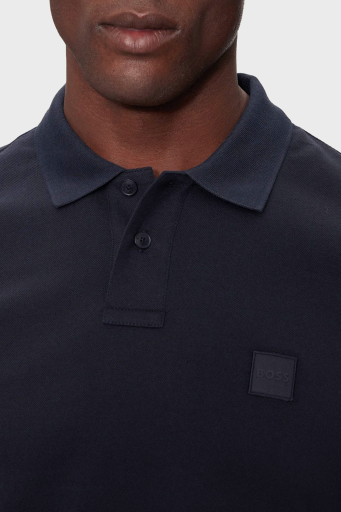 Boss Streç Pamuklu Slim Fit Düğmeli Erkek Polo Yaka T Shirt 50507803 404 LACİVERT - 4