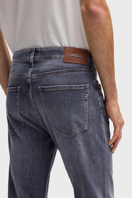 Boss Streç Pamuklu Slim Fit Düz Paça Jeans Erkek Kot Pantolon 50532606 021 ANTRASİT - 4