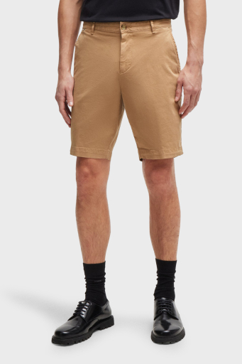 Boss Streç Pamuklu Slim Fit Gabardin Erkek Short 50512524 260 BEJ - 7