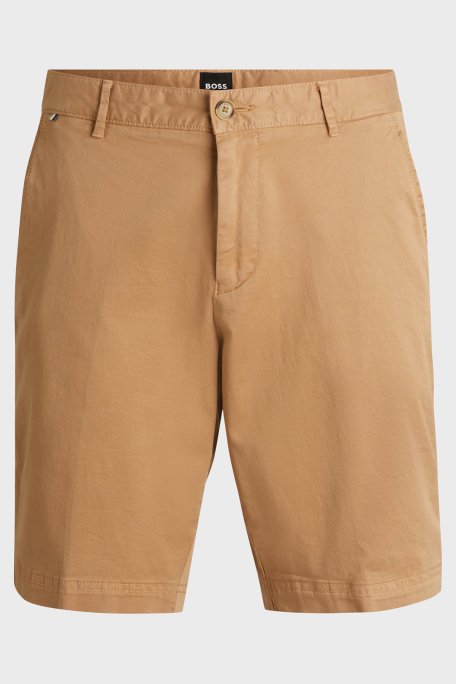 Boss Streç Pamuklu Slim Fit Gabardin Erkek Short 50512524 260 BEJ - 5