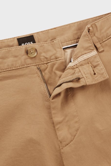 Boss Streç Pamuklu Slim Fit Gabardin Erkek Short 50512524 260 BEJ - 6