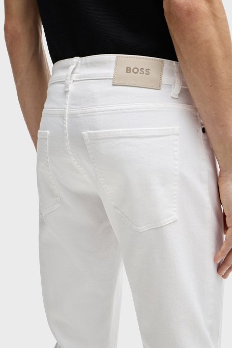 Boss Streç Pamuklu Slim Fit Jeans Erkek Kot Pantolon 50514321 100 BEYAZ - 4
