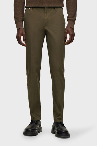 Boss Streç Pamuklu Slim Fit Normal Bel Düz Paça Erkek Pantolon 50487754 361 HAKİ - 1