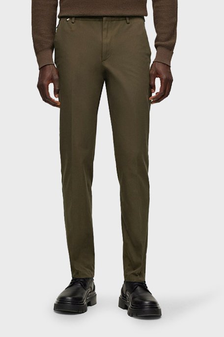 Boss Streç Pamuklu Slim Fit Normal Bel Düz Paça Erkek Pantolon 50487754 361 HAKİ - 1
