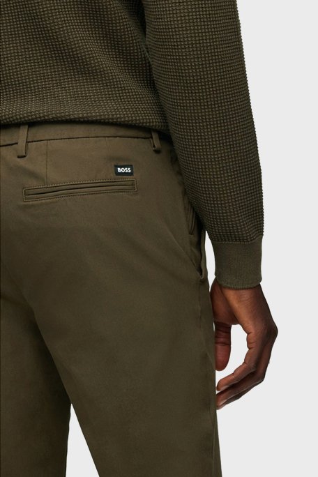 Boss Streç Pamuklu Slim Fit Normal Bel Düz Paça Erkek Pantolon 50487754 361 HAKİ - 6