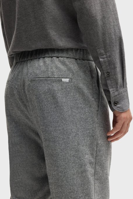 Boss Streç Yün Karışımlı Slim Fit Daralan Paça Kumaş Erkek Pantolon 50527924 042 GRİ - 4