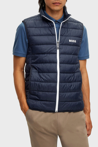 Boss Su Geçirmez Regular Fit Dik Yaka Erkek Yelek 50472473 402 LACİVERT - 1