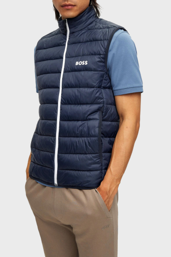 Boss Su Geçirmez Regular Fit Dik Yaka Erkek Yelek 50472473 402 LACİVERT - 4