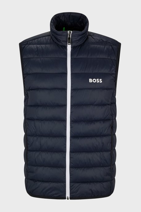 Boss Su Geçirmez Regular Fit Dik Yaka Erkek Yelek 50472473 402 LACİVERT - 6
