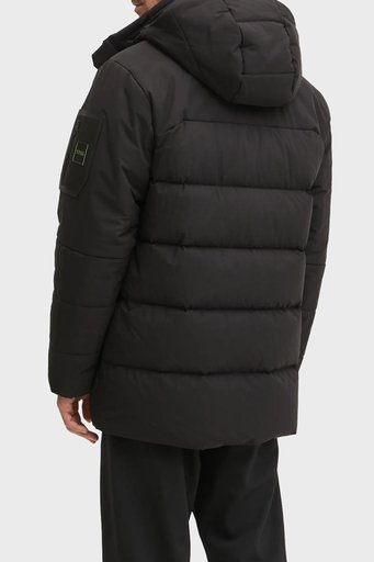 Boss Su İtici Regular Fit Kuş Tüyü Dolgulu Çıkarılabilir Kapüşonlu Şişme Erkek Mont 50515105 001 SİYAH - 2