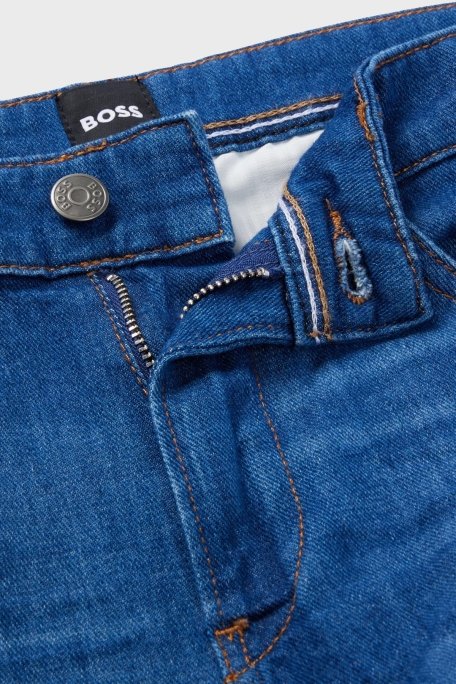 Boss Süper Yumuşak Pamuklu Slim Fit Normal Bel Dar Paça Jeans Erkek Kot Pantolon 50488478 434 LACİVERT - 4