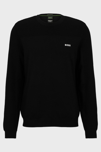Boss Yün Karışımlı Bisiklet Yaka Regular Fit Erkek Kazak 50498559 001 SİYAH - 5
