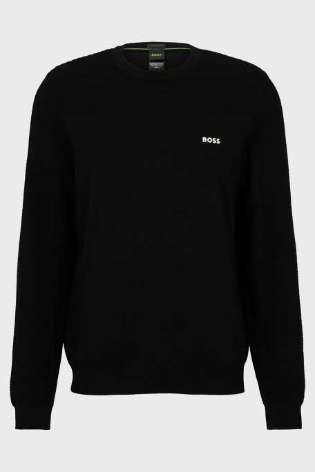 Boss Yün Karışımlı Bisiklet Yaka Regular Fit Erkek Kazak 50498559 001 SİYAH - 5