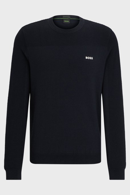 Boss Yün Karışımlı Bisiklet Yaka Regular Fit Erkek Kazak 50498559 402 LACİVERT - 5