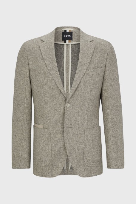 Boss Yün Karışımlı Regular Fit Blazer Erkek Ceket 50502515 131 BEJ - 6