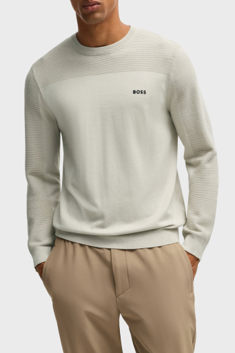 Boss Yünlü Regular Fit Bisiklet Yaka Erkek Kazak 50498559 271 BEJ - 1