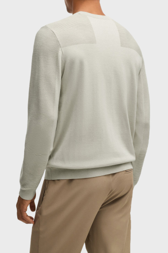Boss Yünlü Regular Fit Bisiklet Yaka Erkek Kazak 50498559 271 BEJ - 8