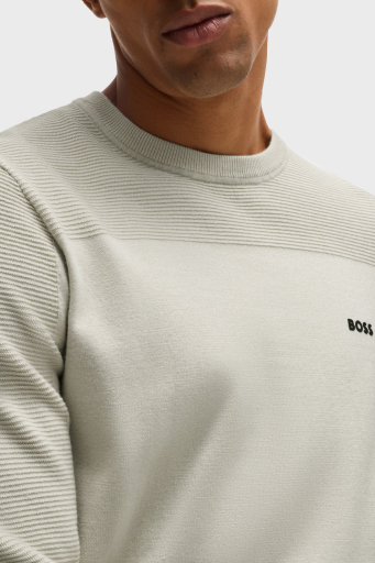 Boss Yünlü Regular Fit Bisiklet Yaka Erkek Kazak 50498559 271 BEJ - 9