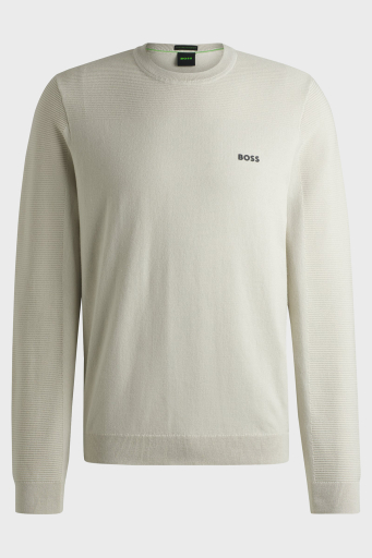 Boss Yünlü Regular Fit Bisiklet Yaka Erkek Kazak 50498559 271 BEJ - 10