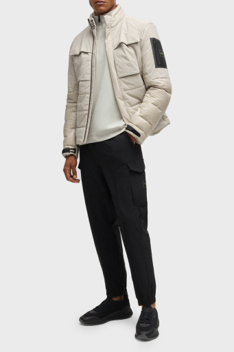 Boss Yünlü Regular Fit Fermuarlı Dik Yaka Erkek Kazak 50498560 271 BEJ - 2
