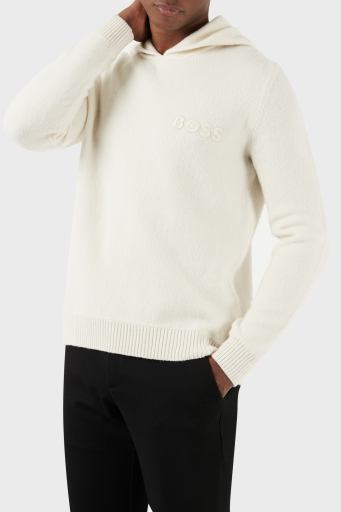 Boss Yünlü Regular Fit Kapüşonlu Erkek Kazak 50500676 131 EKRU - 9