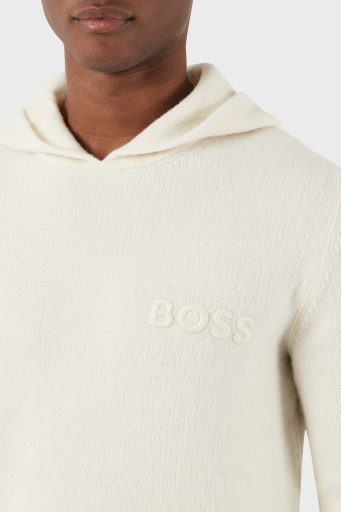 Boss Yünlü Regular Fit Kapüşonlu Erkek Kazak 50500676 131 EKRU - 10