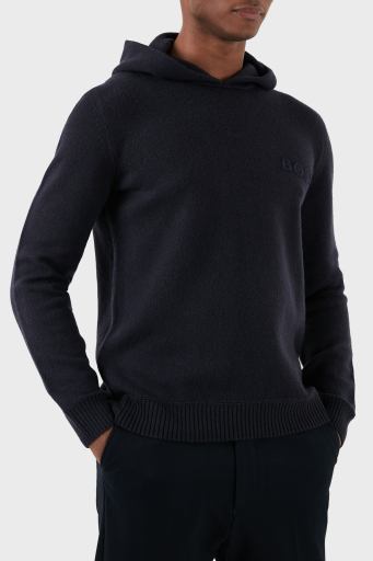 Boss Yünlü Regular Fit Kapüşonlu Erkek Kazak 50500676 404 LACİVERT - 7